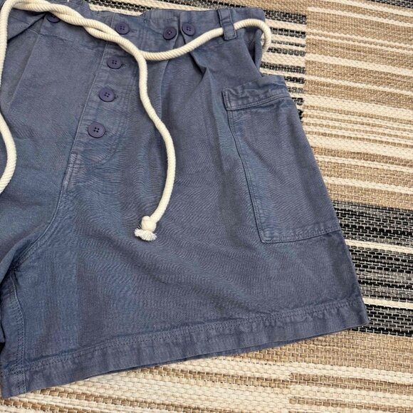Free People Women's Coney Beach Shorts Bohemian Linen Blend Blue Mirage Size Med - Picture 6 of 13